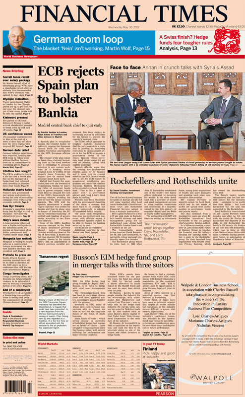 Portada Financial Times 30_05_12