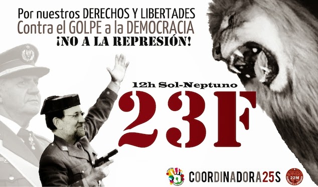 Cartel con el que la Coordinadora 25S convoca a la manifestación organizada por Marea Ciudadana.