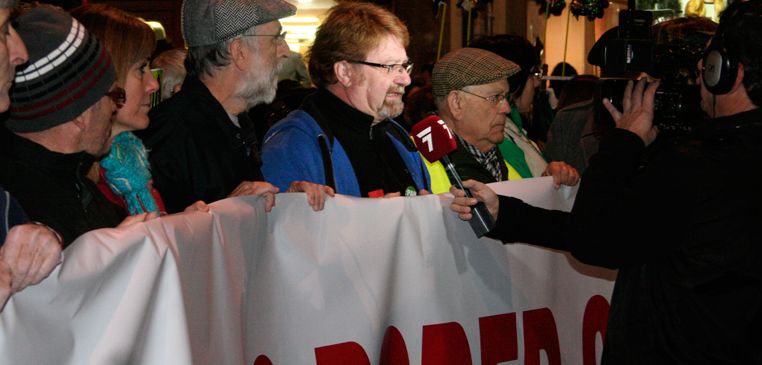 Ginés Fernández, portavoz del Frente Cívico, durante la Marcha de Mareas en Murcia. / frentecivicosomosmayoria.com