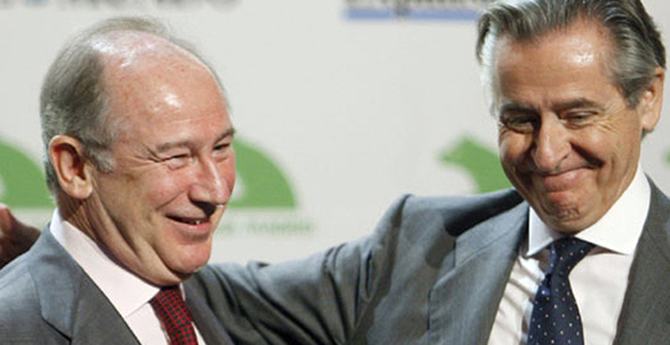 Rodrigo Rato y Miguel Blesa, ex presidentes de Caja Madrid, en días de vino y rosas. /Efe