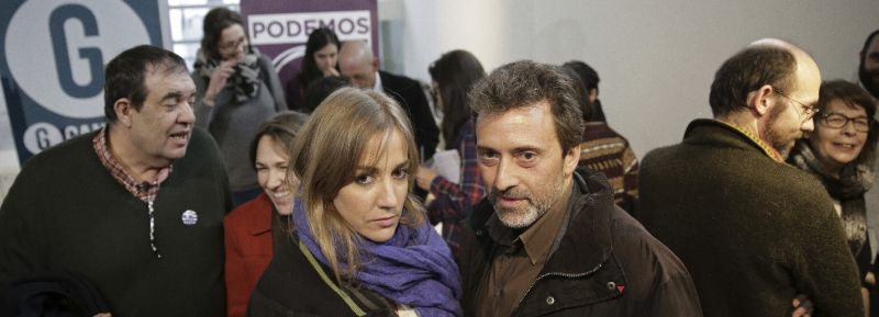Tania Sánchez y Mauricio Valiente, el pasado 29 de enero, durante la rueda de prensa en la que Podemos y Ganemos anunciaron el acuerdo para ir unidos a la municipales bajo la fórmula de un partido instrumental. / Emilio Naranjo (Efe)