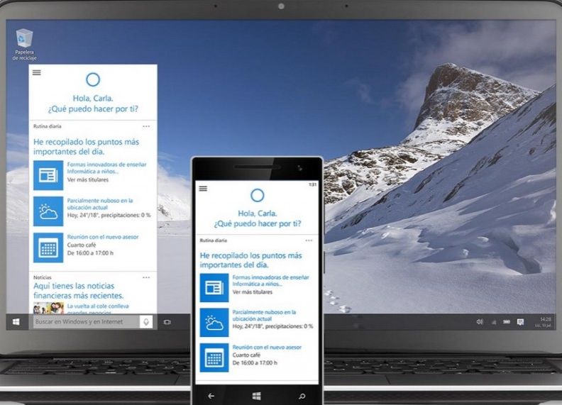 El asistente de voz Cortana será una de las principales novedades del nuevo Windows 10. / Foto: Microsoft