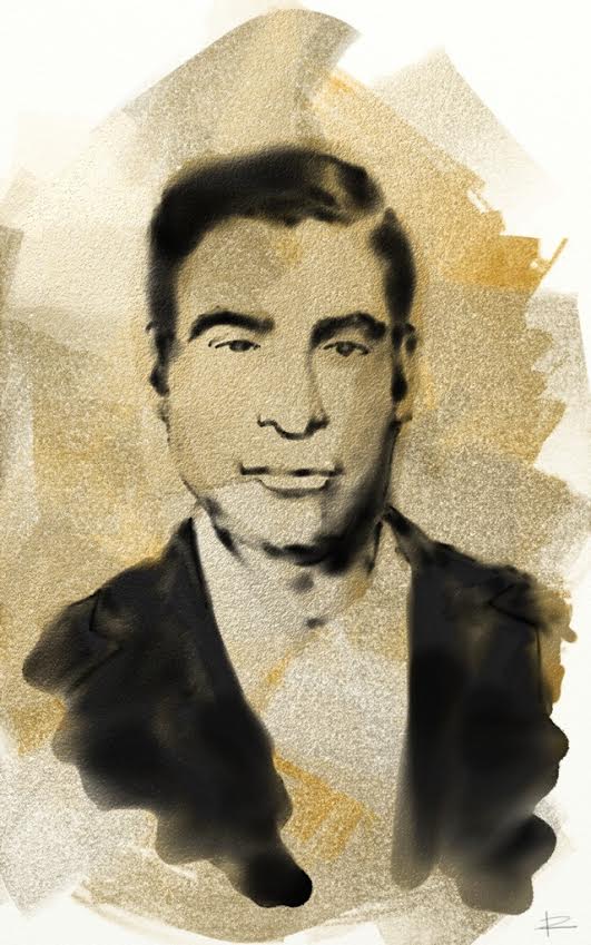 Retrato de Aniano Jiménez exhibido en la exposición conmemorativa de Estella.