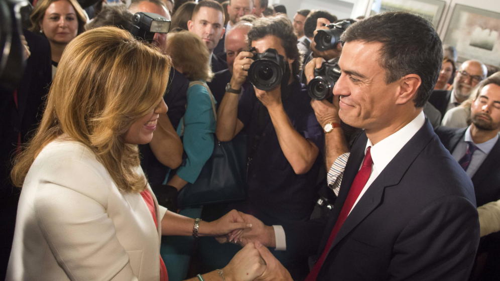 Susana Díaz y Pedro Sánchez, en una imagen de archivo. / Efe