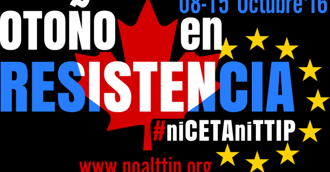 Uno de los carteles de la campaña contra el TTIP y el CETA que se pondrá en marcha en octubre. / 