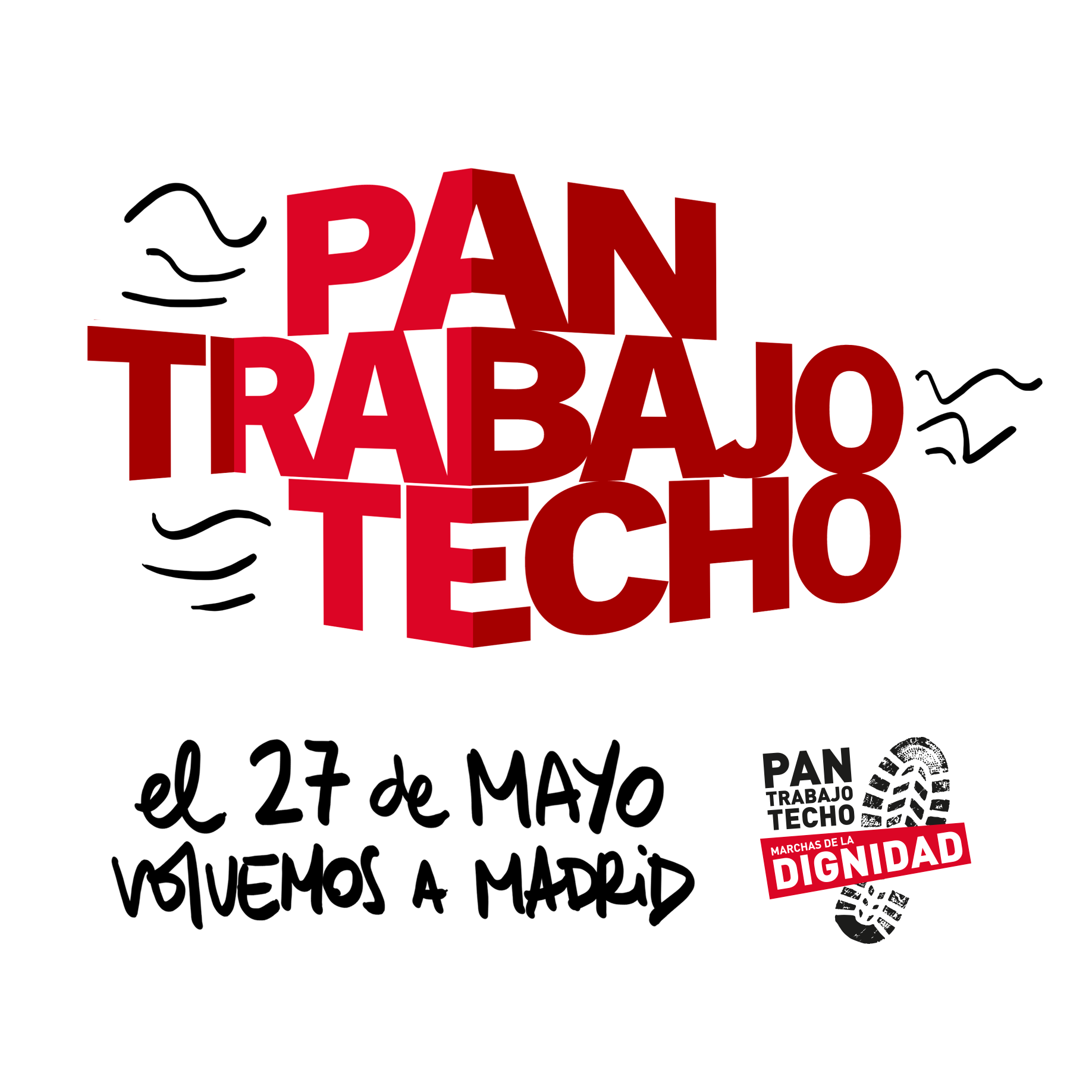 Cartel de la convocatoria estatal de las Marchas de la Dignidad.