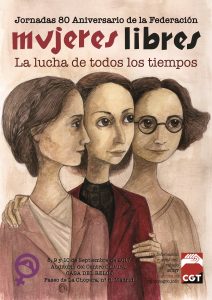 Cartel de la conferencia sobre Mujeres Libres en la CNT
