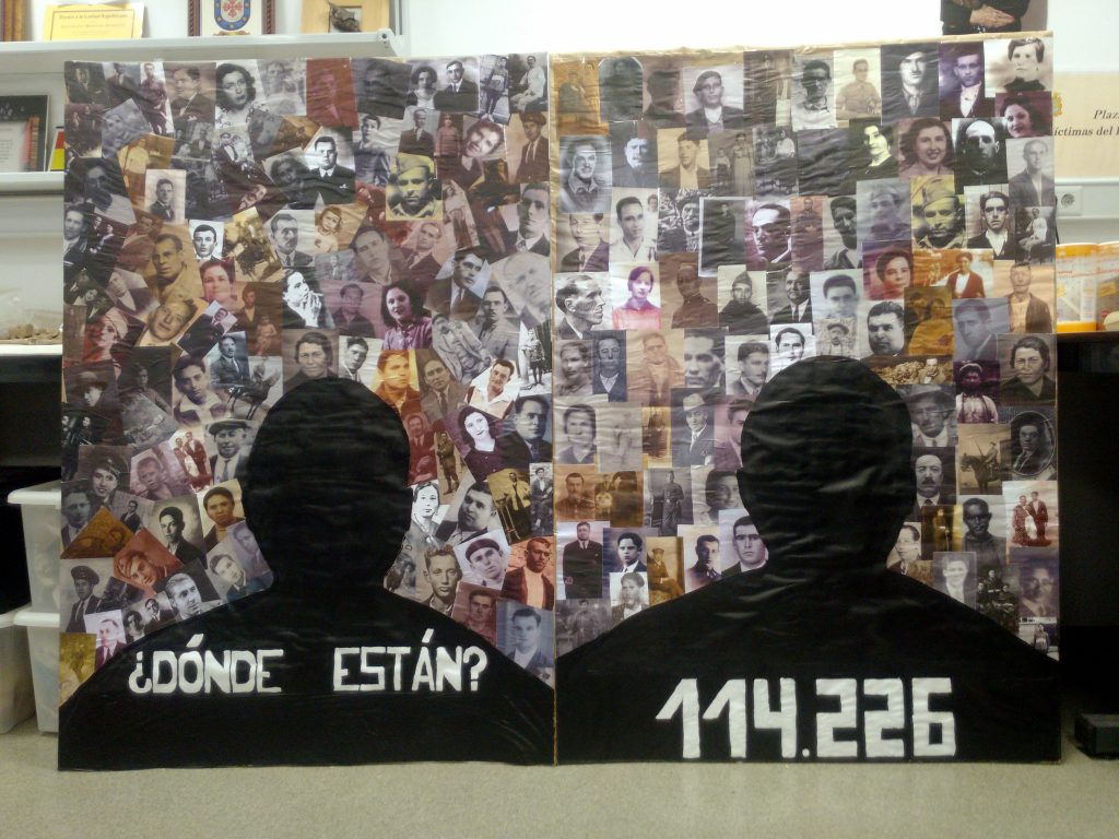 Mural por el Día Internacional del Desaparecido de la Asociación para la Recuperación de la Memoria Histórica