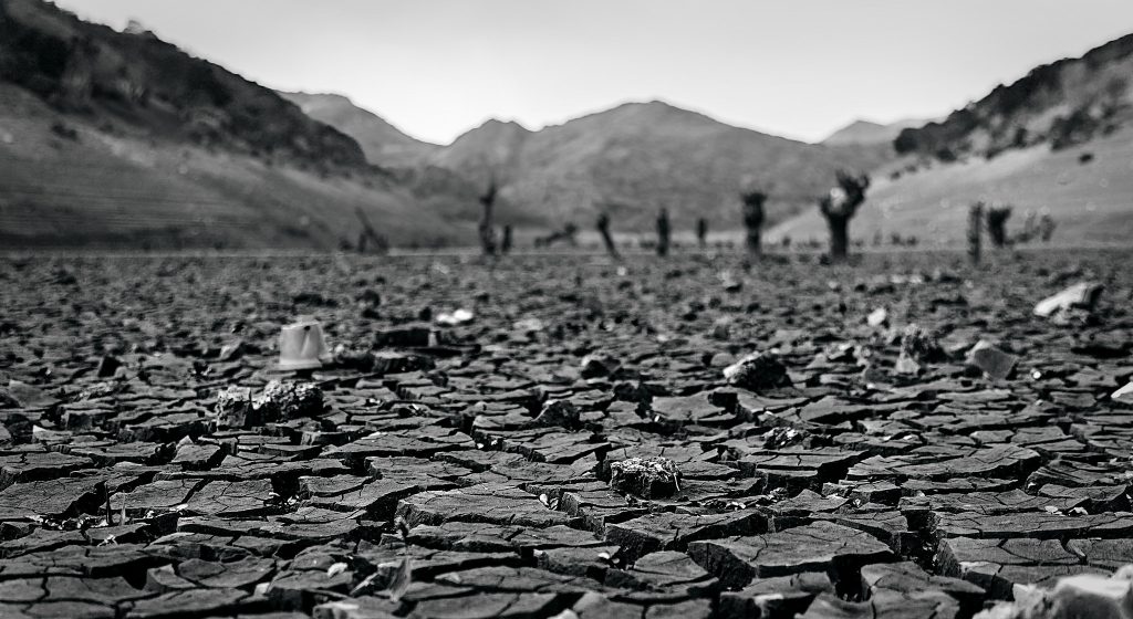 Uno de los embalses más afectados por la sequía en España, Barrios de Luna (León)./