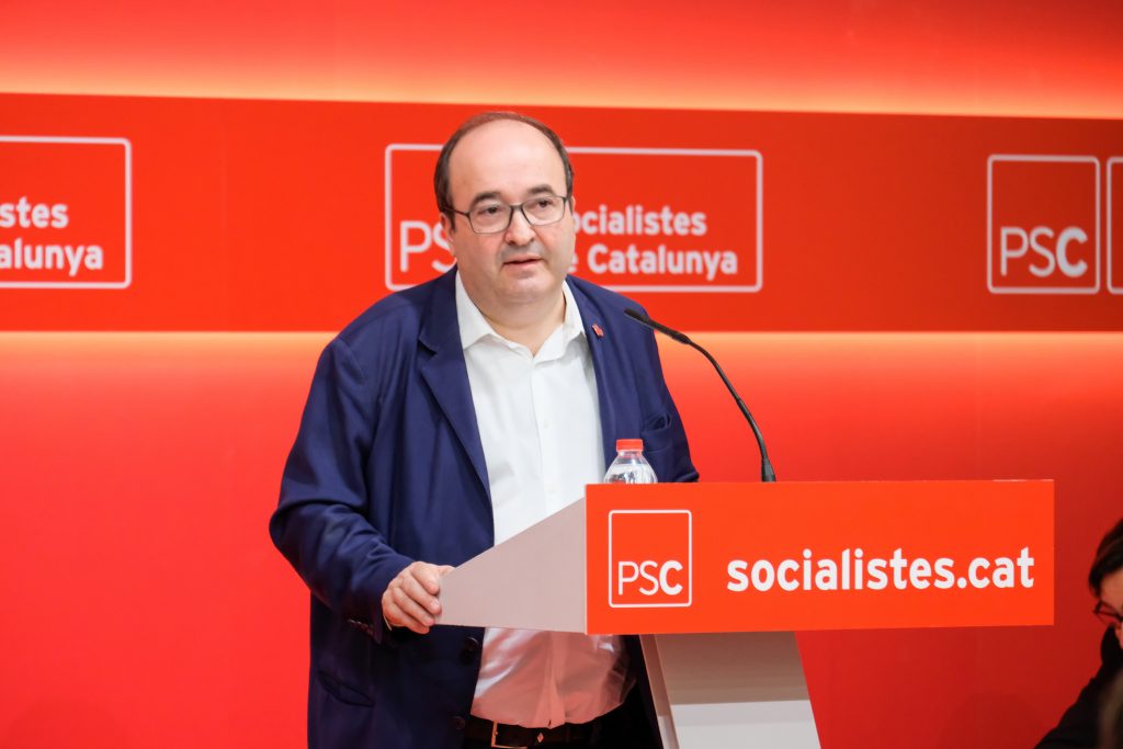 Miquel Iceta, el pasado 3 de marzo, durante su intervención ante el Consell Nacional
