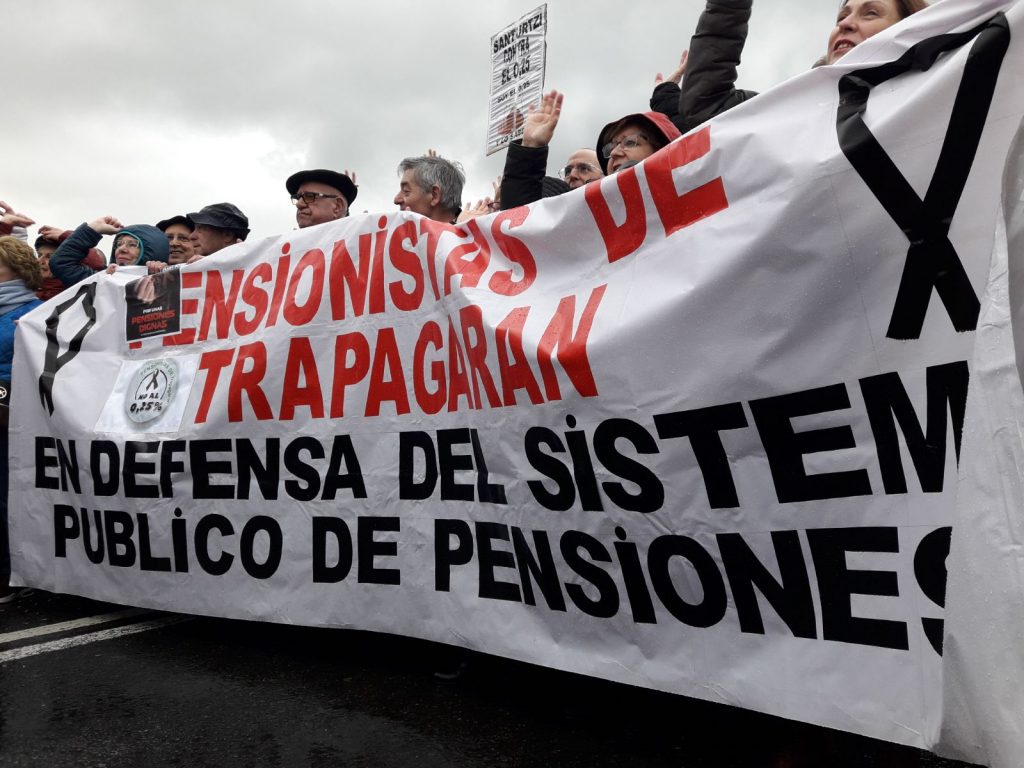 manifestación de pensionistas en bilbao