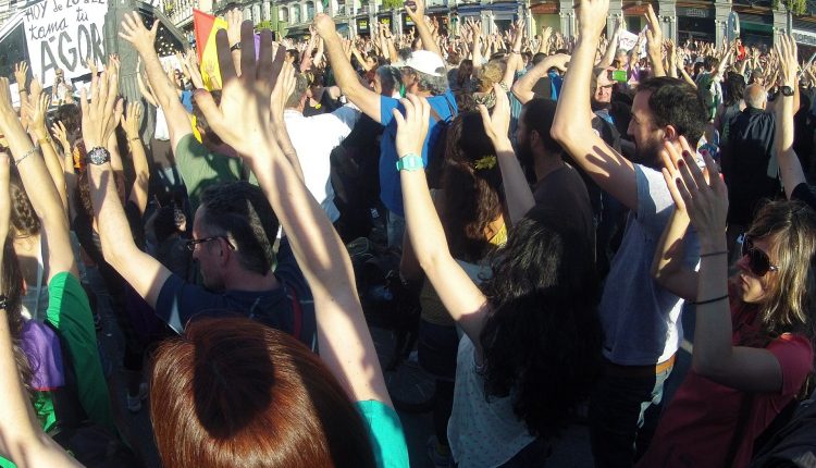 Manifestación en la Puerta del Sol. Copa de Europa.