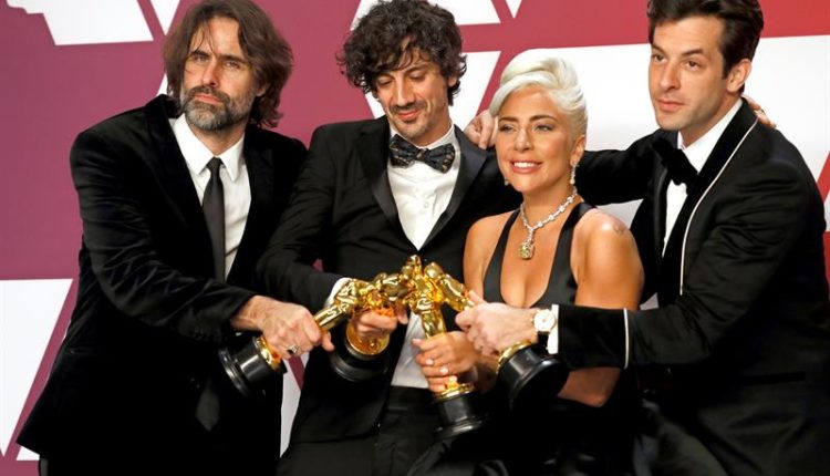 oscars 2019 Andrew Wyatt, Anthony Rossomando, Lady Gaga and Mark Ronson, winners of Best Original Song for 'Shallow' from 'A Star is Born