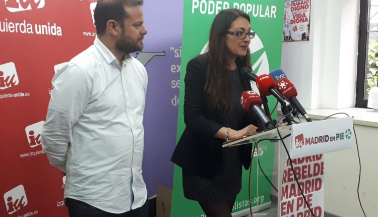 Raúl Camargo (Anticapitalistas) y Sol Sánchez (IU), portavoces de Madrid en Pie./ Madrid en Pie (Twitter)