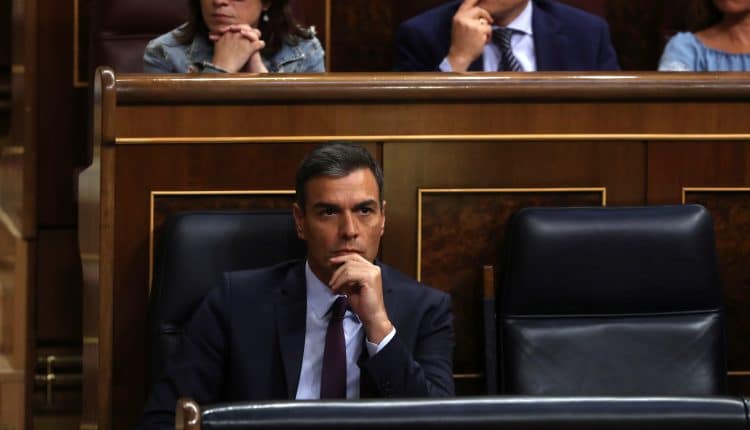 El presidente del Gobierno en funciones, Pedro Sánchez en el Congreso
