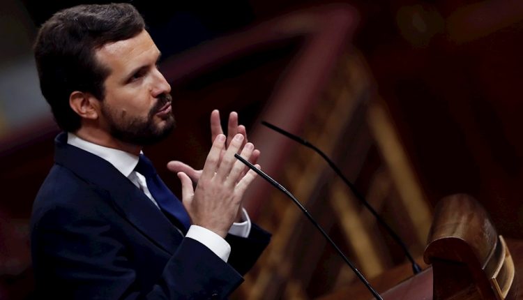 Pablo Casado en la moción de censura de Vox